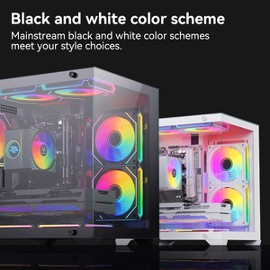 SNOWMAN 049 <strong>PC</strong> <strong>Case</strong> up to 7 Fans Simultaneously Seamless Tempered Glass Front &amp; Side Panels Mid-Tower M-ATX / Mini-ITX <strong>PC</strong> <strong>Case</strong> - Product Image 3