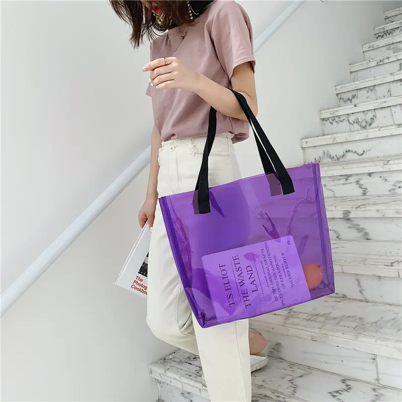 ขายส่งกันน้ําใสกระเป๋าช้อปปิ้ง PVC Designer หรูหรากระเป๋าแฟชั่นผู้หญิง Tote กระเป๋ากระเป๋าถือ