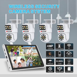 Sistema di telecamere di sicurezza wireless a doppio schermo a 4MPDual lente Wifi Ptz con rete wireless Nvr Kit Kit per telecamere Wifi per la casa - Product Image 3