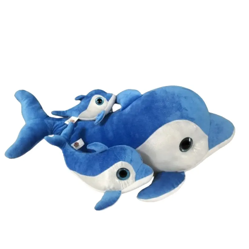 Almofada de pelúcia para travesseiro macio de brinquedo de pelúcia de peixes de golfinhos de pelúcia simulada animal oceano