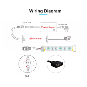 Новый список мини беспроводной RF2.4G 6A RGB светодиодный контроллер простой проводки пульт дистанционного управления для световой полосы - Product Image 3