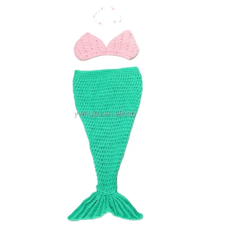 Bambino puntelli foto neonato mermaid design puntelli foto crochet hat