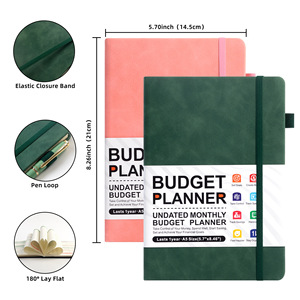 Custom A5 piano settimanale e mensile Cash Budget Planner Notebook copertina in pelle fogli 100 inglese manuale con Logo stampato - Product Image 2