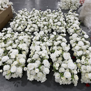 קישוט חתונה מותאם אישית מספק קשת חתונה פרחים צמחייה חתונה ירוק רקע על תפאורה לטקס - Product Image 2