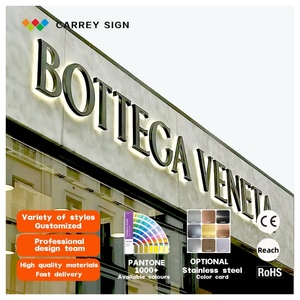 CARREY Customized Business Sign Logo Outdoor Sign Metal 3D LED Letter Backlit Channel Letter Signboard Luminous Letter Sign Logo - Product Image 1