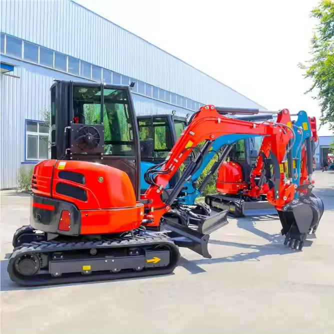 FREE SHIPPING 3.5ton 2.5ton excavators mini small excavator cabin mini excavator kubota engine price cheap