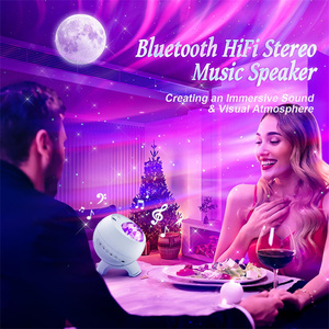 ギャラクシープロジェクターナイトライト、Bluetoothオートタイマー付き5フィルム10ライトカラー内蔵8音楽子供用寝室の装飾 - Product Image 5