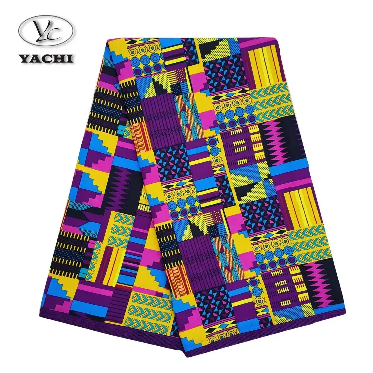 Yachitex tecido de cera africano 100% algodão, para roupas