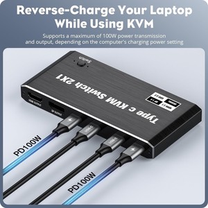 Type-c <strong>Kvm</strong> <strong>Switch</strong> with HDMI DP Port PD 100W for Macbook 2 Computers Share <strong>1</strong> Set Mouse Keyboard Monitor Usb c <strong>Kvm</strong> <strong>Switch</strong> USB3.<strong>1</strong>