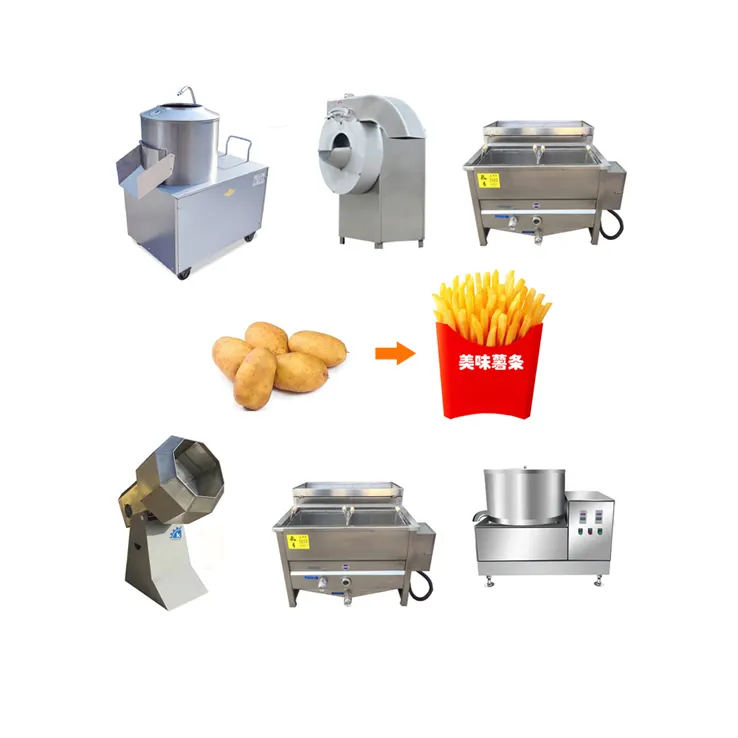Halbautomat ische gefrorene Kartoffel flocken würfel maschine Chips Verarbeitung anlage Herstellungs maschinen Pommes Frites Produktions linie