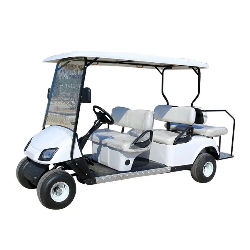 Diskon Kaca Depan Berwarna Off Road Murah 4 + 2 Tempat Duduk Merek Baru Kereta Golf Elektrik Legal Jalanan untuk Dijual