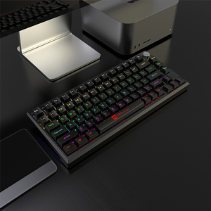 Fabbrica 82 tasti interruttore blu a caldo personalizzato Keycap per Computer giochi USB cablato RGB luce Led tastiera meccanica con manopola - Product Image 5