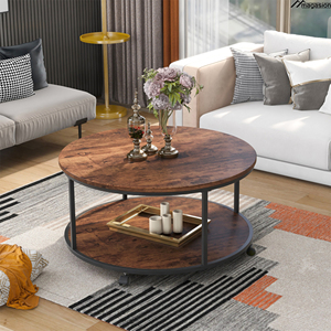 Yeni modern basit tarzı büyük ev üst çay merkezi tekerlekler ile hareketli çift sehpa - Product Image 3