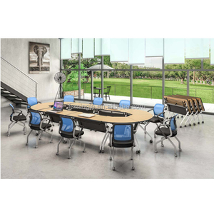 带可拆卸底座的三聚氰胺桌面可折叠培训办公桌会议桌 - Product Image 4