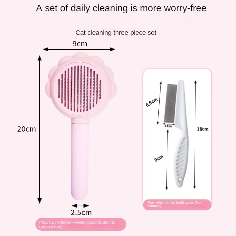 Pink SUNFLOWER Floating Hair Comb Large Jumping Comb