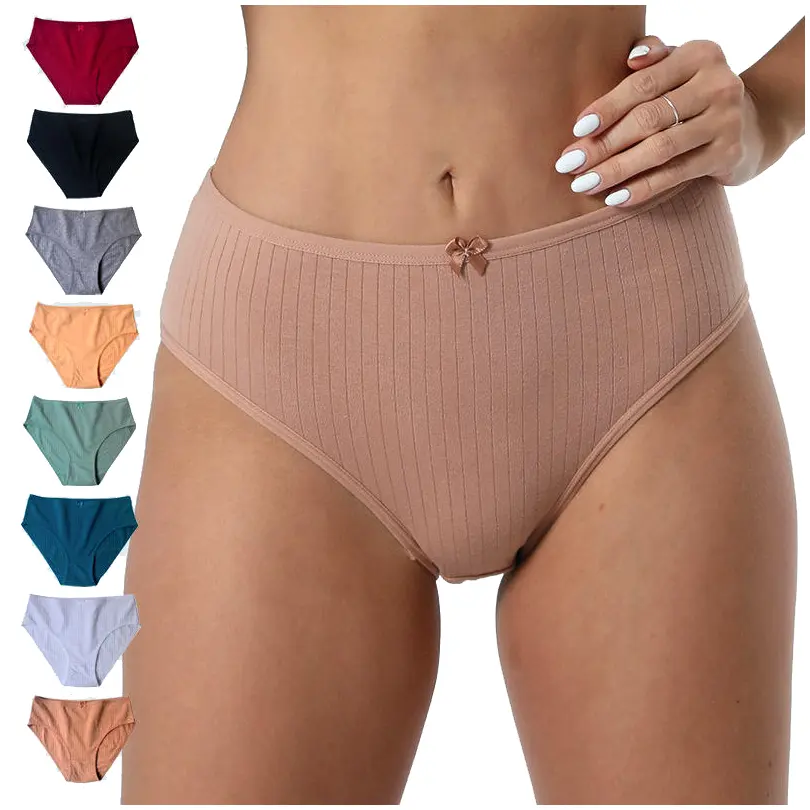 U364 Wholesale High Quality Cotton Underwear For Women Solid Color High Waist Comfortable Ladies Panties