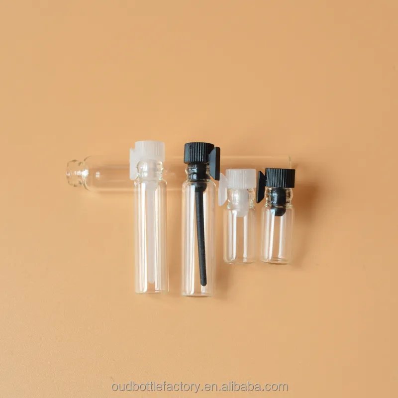 Clear 1ml 2ml 3ml Test Tube Glass Vial Mini Cosmetic Tester Perfume Glass Bottle