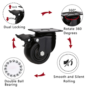 Atacado Parafuso Giratório Perfil Baixo Rodízio <span class=keywords><strong>3</strong></span> Polegada Anti Estático PP Roda Universal Cadeira Gabinete Móveis Rodízios - Product Image 4