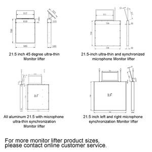Ultra Light <strong>Build</strong> in 17.3' Hidden Desk Retractable Motorized Pop up <strong>Computer</strong> Monitor Lift Mechanism for Conference <strong>System</strong> - Product Image 6