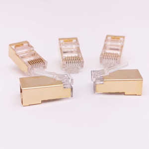 Cantell altın plaka 3 Prong SFTP CAT5E korumalı Jack CAT5 Rj45 modüler fiş Ethernet konnektörleri - Product Image 3