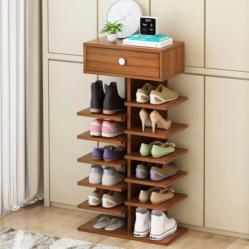 Armario lateral nórdico de moda, soporte de almacenamiento moderno y creativo, armario simple para zapatos, Zapatero de madera, novedad