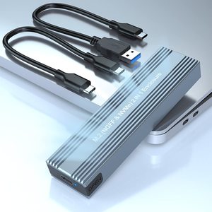 10Gbps USB3.1 Type-C ถึง M.2 M Key B Key NVMe SSD เคสกล่องครอบฮาร์ดดิสก์ไดรฟ์แบบ Solid State - Product Image 2