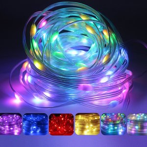 Großhandel String-Lichter intelligente RGB Farbwechsel-Outdoor 100LED-Lichter mit App-Fernbedienung für Weihnachtsparty Patio Home - Product Image 1