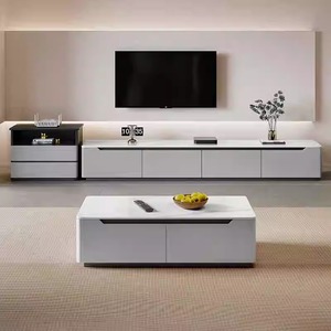 テレビキャビネットセットライト高級コーヒーテーブルモダンソリッドウッド収納テレビスタンドリビングルーム家具センターテーブル - Product Image 3