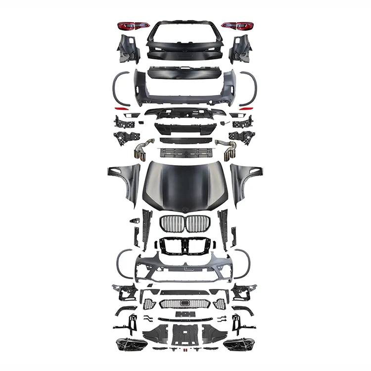 Actualización a G05 X5M kit de carrocería Kit de carrocería para BMW X5 E70 2008-2013 rejilla faro guardabarros maletero lámpara trasera capó difusor trasero