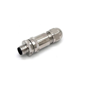 Dairesel M12 3 4 5 6 8 12 17 kutup erkek kadın A B D X S T kodlu sinyalleri için Metal konnektör düz su geçirmez IP67 - Product Image 3