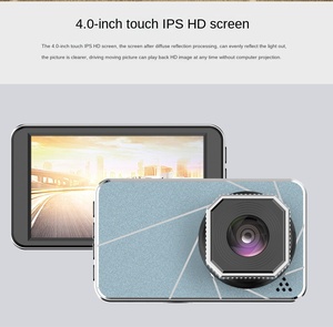 Câmera dvr para carro com gravação de vídeo HD de 4 polegadas 1080P com lente dupla frontal e traseira câmera dvr para carro