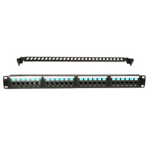 Rack 1U de 19 pulgadas, adaptador de cable de red blindado CAT6 de 24 puertos, RJ45 Keystone Jack, marco de distribución Ethernet, Panel de conexión 1U - Product Image 4
