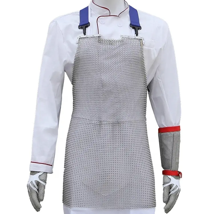 Slaughterhouse Protective Metal Mesh Aprons Stainless Steel Ring Mesh Woven Safety Metal Apron