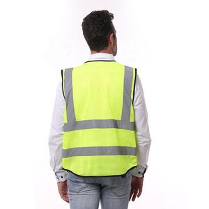 Hi Vis反光安全背心服装夹克反光背心网眼多口袋拉链支持定制印刷标志 - Product Image 6