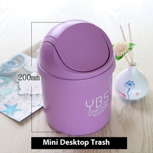 Hattı ile Y6098-208 yeni Mini masaüstü ABS plastik çöp tenekesi açık üst ofis çeşitli eşyalar depolama temizleme için Crock kapak çöp kutuları - Product Image 3