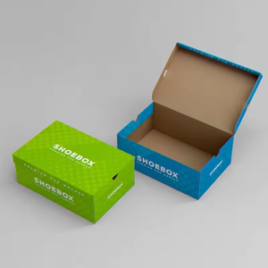 定制印刷便宜的普通纸板可堆叠纸盒瓦楞靴带手柄的鞋装运箱 - Product Image 5