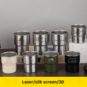 Wholesale Custom logo 300ml/480ml Printing Camping Mugs 304 Stainless Steel Steel Tumbler Beer <strong>Cup</strong> Drinking Coffee <strong>Pint</strong> <strong>Cup</strong>