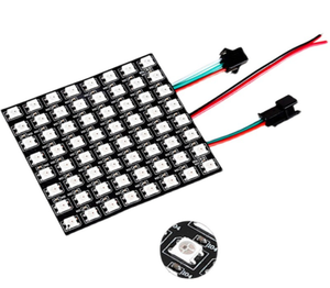 ที่มีคุณภาพสูง DC5V WS2812 8*8 16*16 IC สร้างขึ้นในที่มีความยืดหยุ่นนำแถบแสงพิกเซลหน้าจอ RGB - Product Image 6