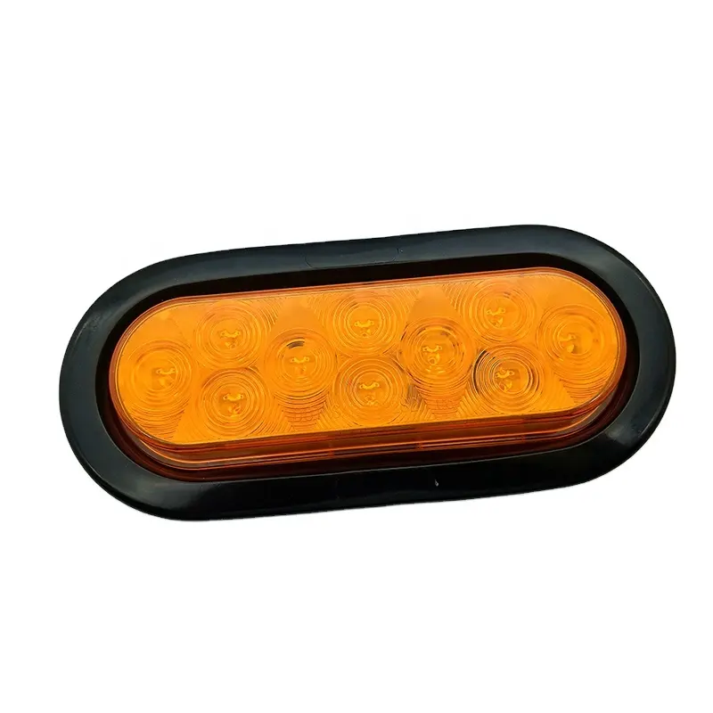 10-30v 6 pollici ambra ovale sommergibile rimorchio per autocarro con cassone ribaltabile 10 Led Stop Turn fanale posteriore