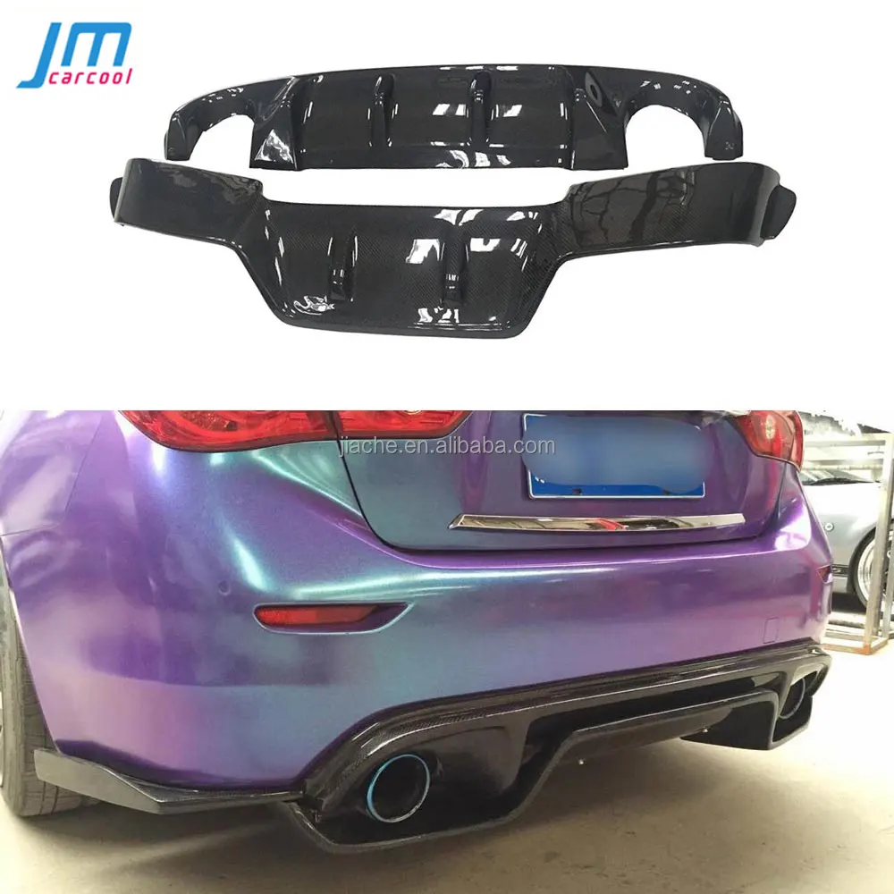 Carbon Fiber Rear Lip Diffuser For Infiniti Q50 Q50L Q50S 2014 2015 2016 2017 Bumper Chin Splitter Guard Spoiler