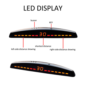 Pantalla LED Sistema de sensores de estacionamiento de automóviles 4 sensores Detector de radar de ayuda de marcha atrás Sensor de estacionamiento trasero delantero - Product Image 3