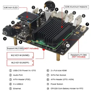 NASPi CM4-M2 SATA & NVMe SSD NAS Kit compatibile con Raspberry Pi Compute modulo 4 (non includere CM4) - Product Image 5