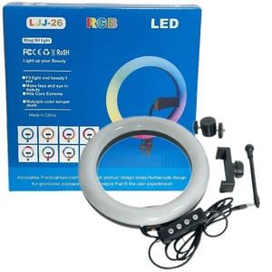 RGB LED halka ile profesyonel stüdyo ışığı seyahat ve partiler için 10 inç USB şarj - Product Image 1