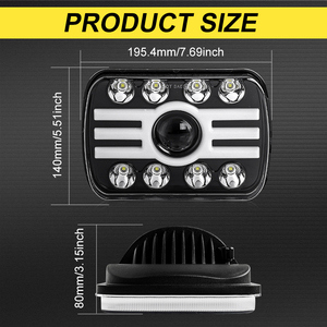 DOT Emark onaylı yüksek düşük işın sis farları 6X7'' Led sürüş ışık 5X7'' 7 inç dikdörtgen Led farlar için Offroad - Product Image 2