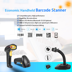 Escáner de código de barras de interfaz USB inalámbrico 3 en 1 económico para códigos de barras QR 1D 2D que funciona en la pantalla del móvil y del ordenador en stock - Product Image 4