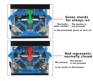 Pulsante di auto reset rosso, uno aperto e uno chiuso, con un diametro di 22mm pulsante di avvio pulsante di avvio non illuminato - Product Image 5
