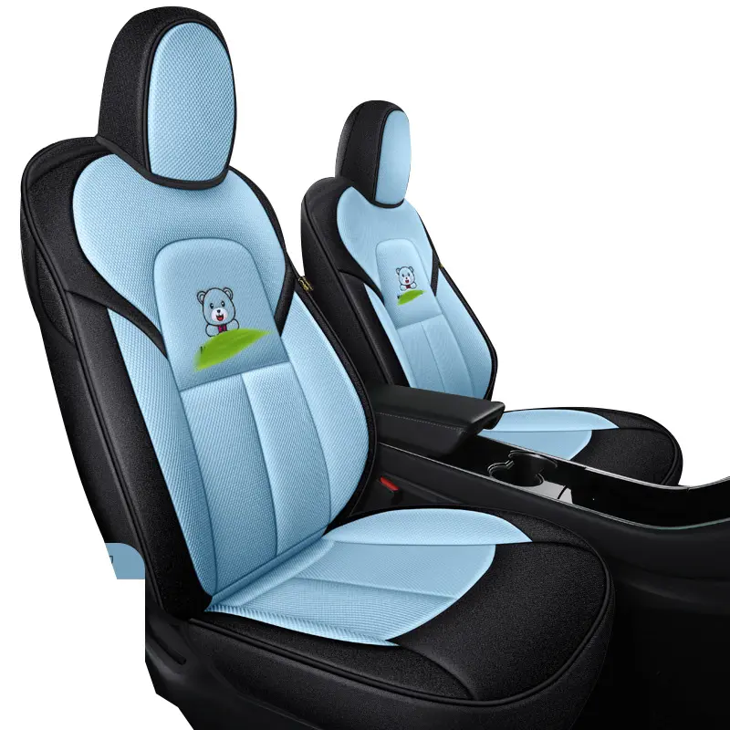 Textiel Sport Universele Cartoon Set Hoofdsteun Rug Suv Comfortabele Autostoel Hoes Voor Tesla Model Y
