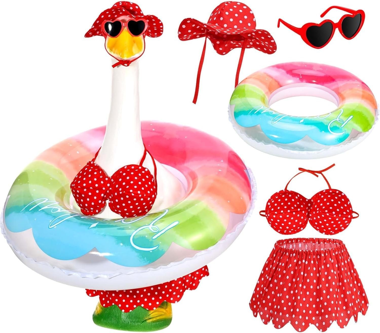 Ensemble bikini rouge 5 pièces