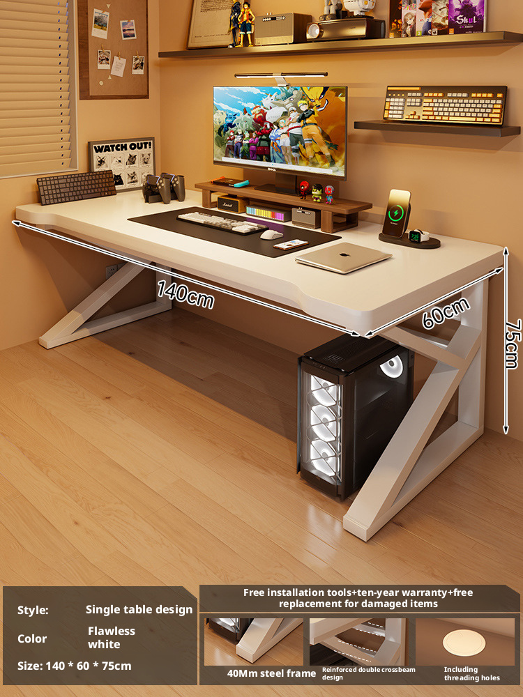 Gambe per tavolo classiche da 40 mm, bianco impeccabile, 140 x 60 x 75 cm
