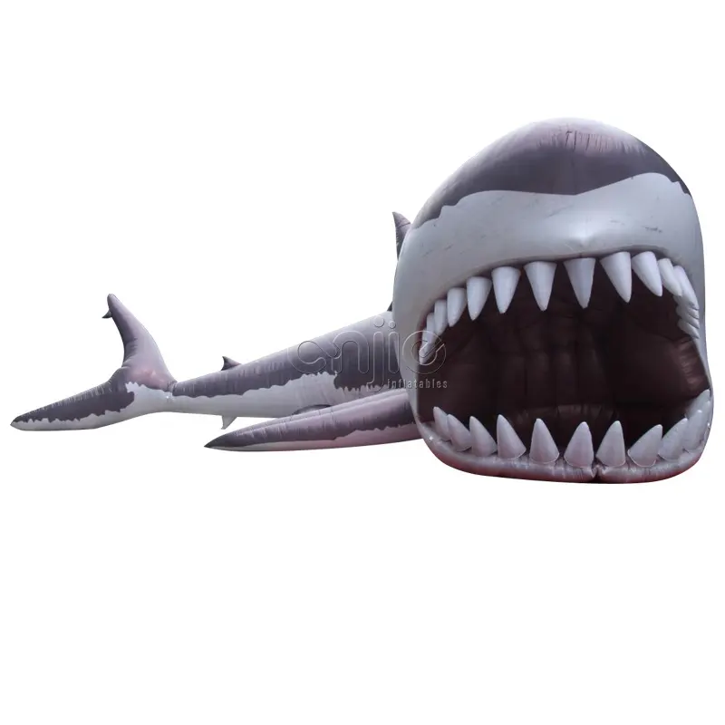 Tuyệt vời lớn màu xanh Inflatable cá mập bóng động vật biển mô hình cá cho Aquarium trang trí
